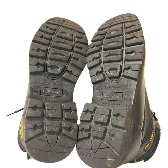 BRAHMA MEN'S STEEL TOE BLACK WORK BOOTS  Shock Absorbent Weight Dispersion. - Picture 12 of 13